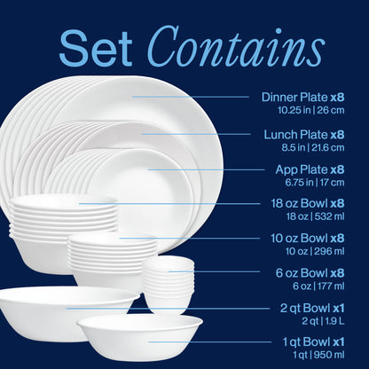 Winter Frost White 50-piece Dinnerware Set, Service for 8, EXCLUSIVE