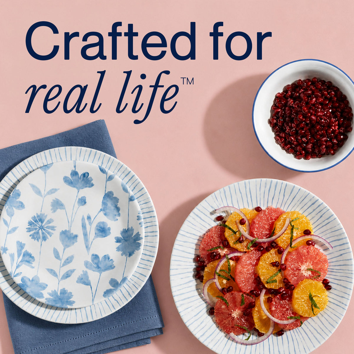 Botanical Stripes 32-piece Dinnerware Set, Service for 8