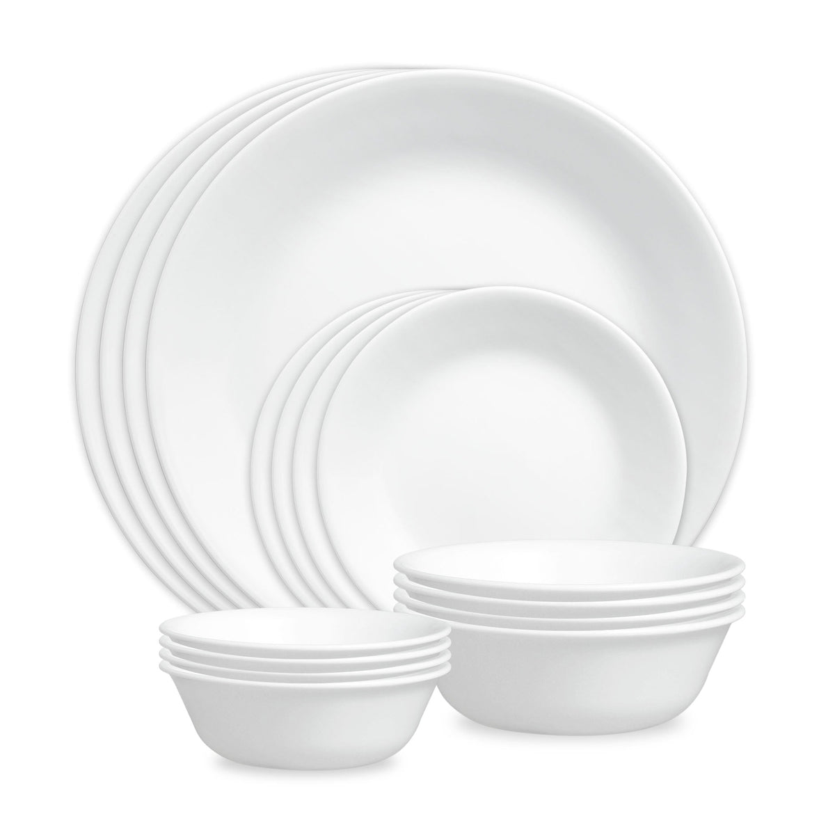 Winter Frost White 16-piece Mugless Dinnerware Set, Service for 4
