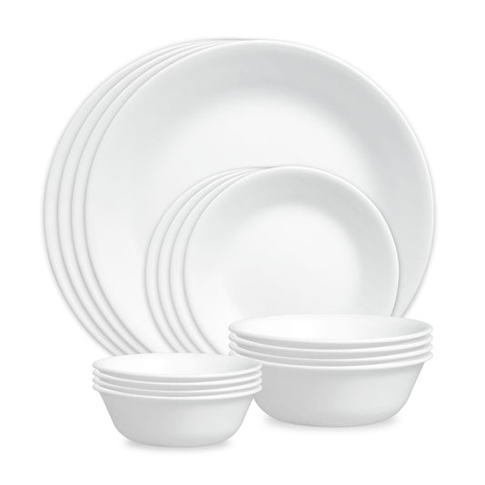 Winter Frost White 16-piece Mugless Dinnerware Set, Service for 4