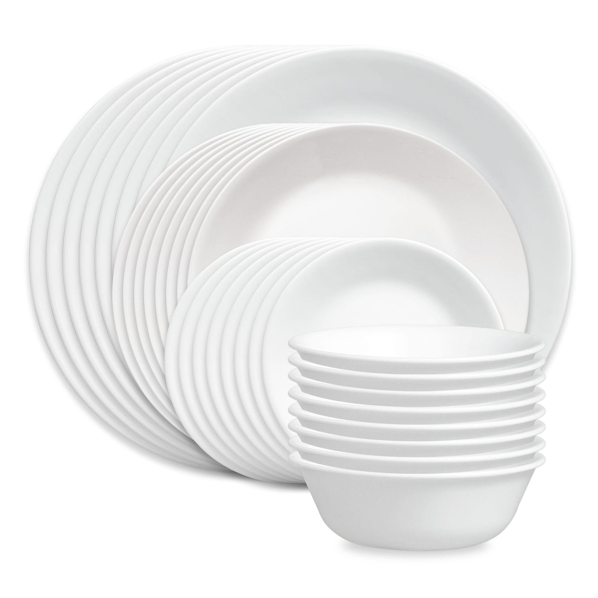 Shimmering White 32-piece Dinnerware Set, Service for 8