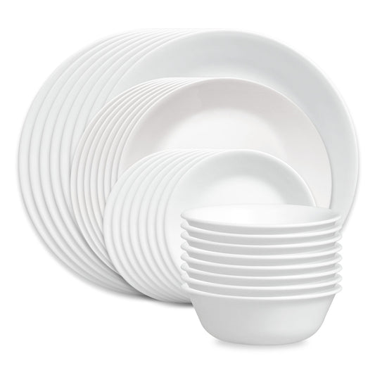 Shimmering White 32-piece Dinnerware Set, Service for 8