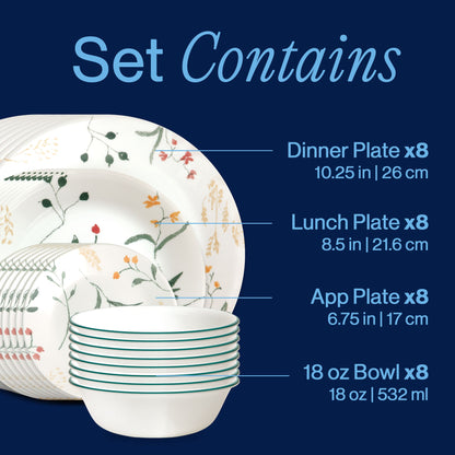 Wildflower Scatter 32-piece Dinnerware Set, Service for 8
