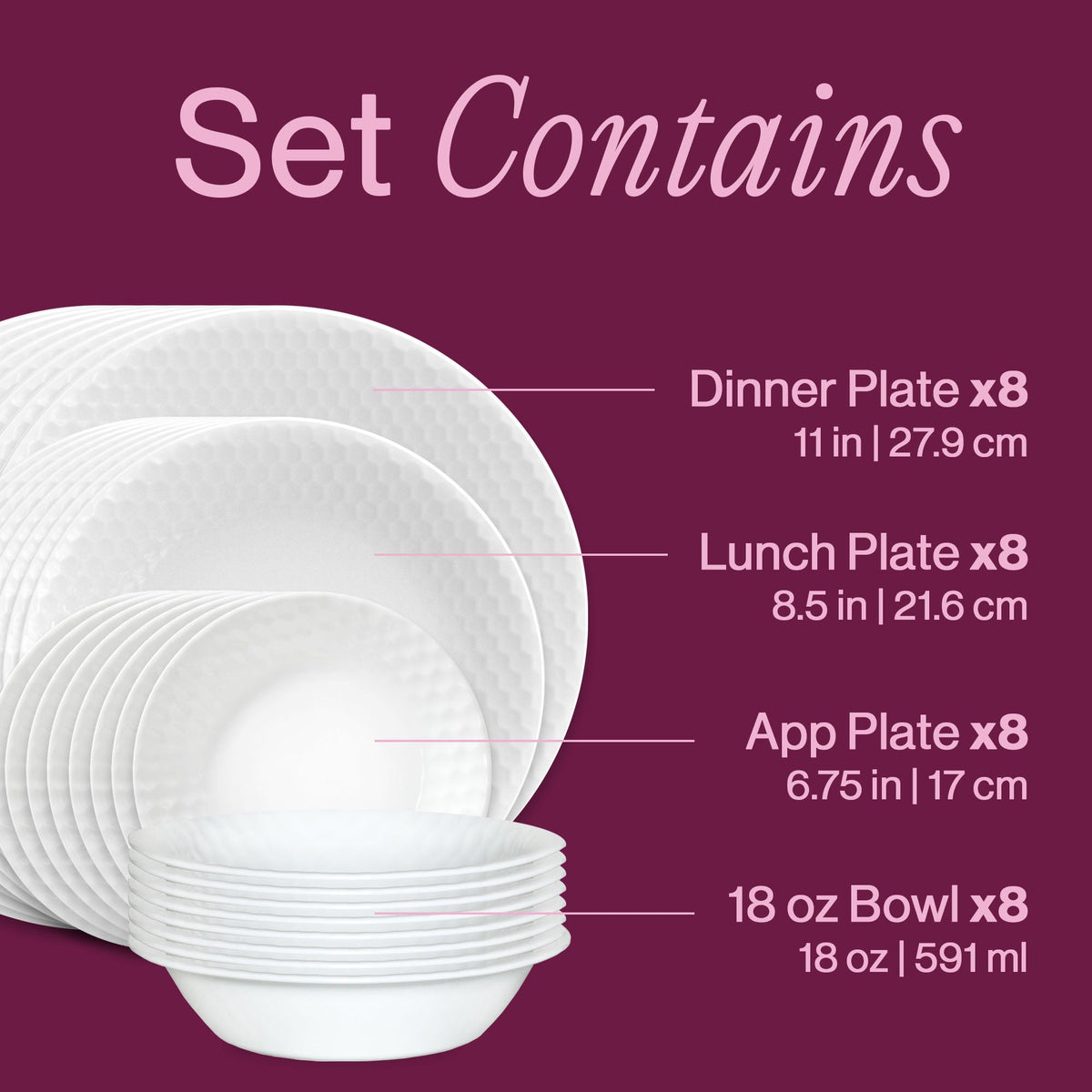 Honeybee 32-piece Dinnerware Set, Service for 8