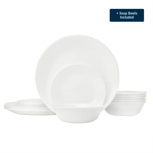 Winter Frost White Dinnerware Set – Service for 6 + Soup Bowls