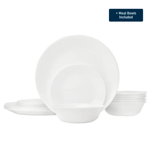 Winter Frost White Dinnerware Set – Service for 8 + Meal Bowls