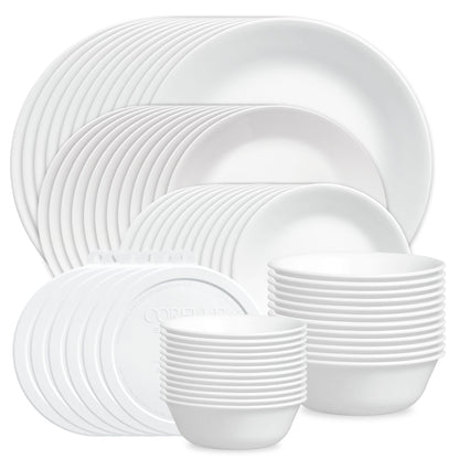 Winter Frost White 66-piece Dinnerware Set, Service for 12