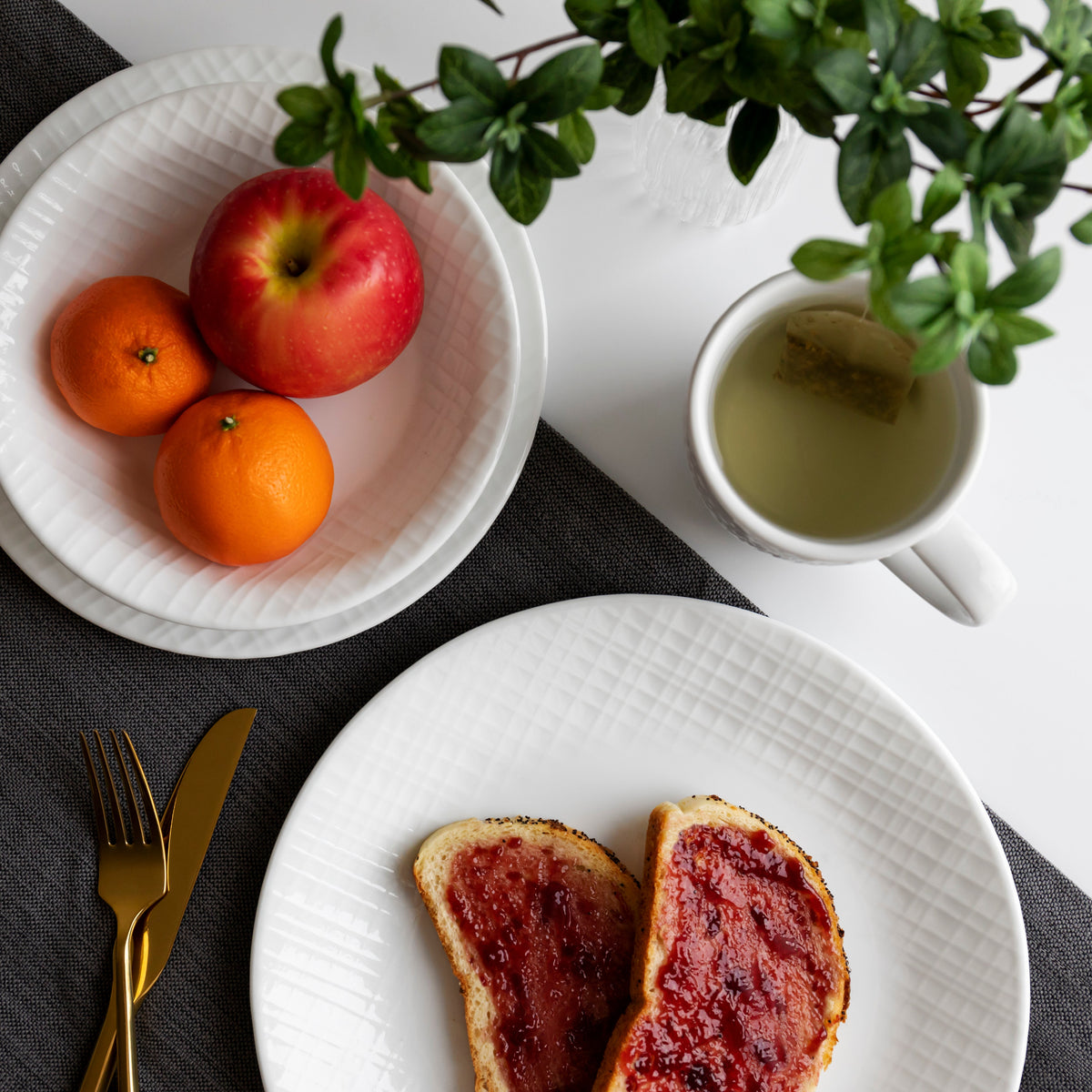 Linen Weave 18-piece Dinnerware Set, Service for 6