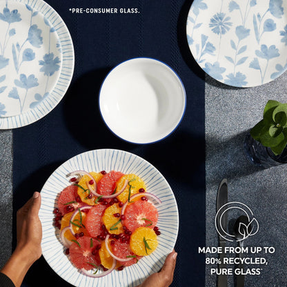Botanical Stripes 12-piece Dinnerware Set, Service for 4