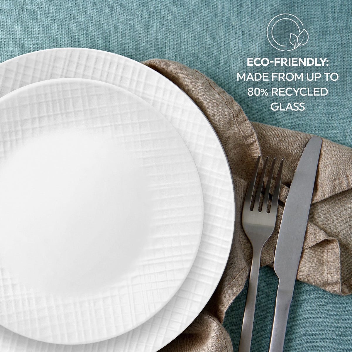 Linen Weave 18-piece Dinnerware Set, Service for 6