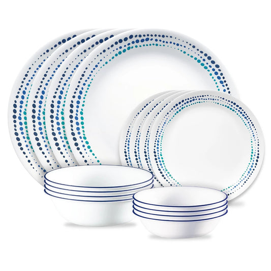 Ocean Blues 16-piece Mugless Dinnerware Set, Service for 4