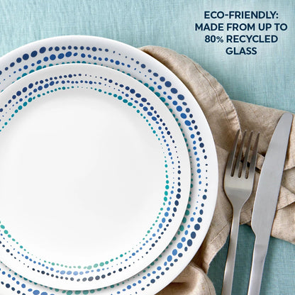 Ocean Blues 16-piece Mugless Dinnerware Set, Service for 4
