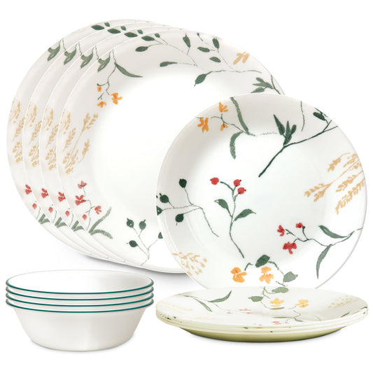 Wildflower Scatter 12-piece Dinnerware Set, Service for 4