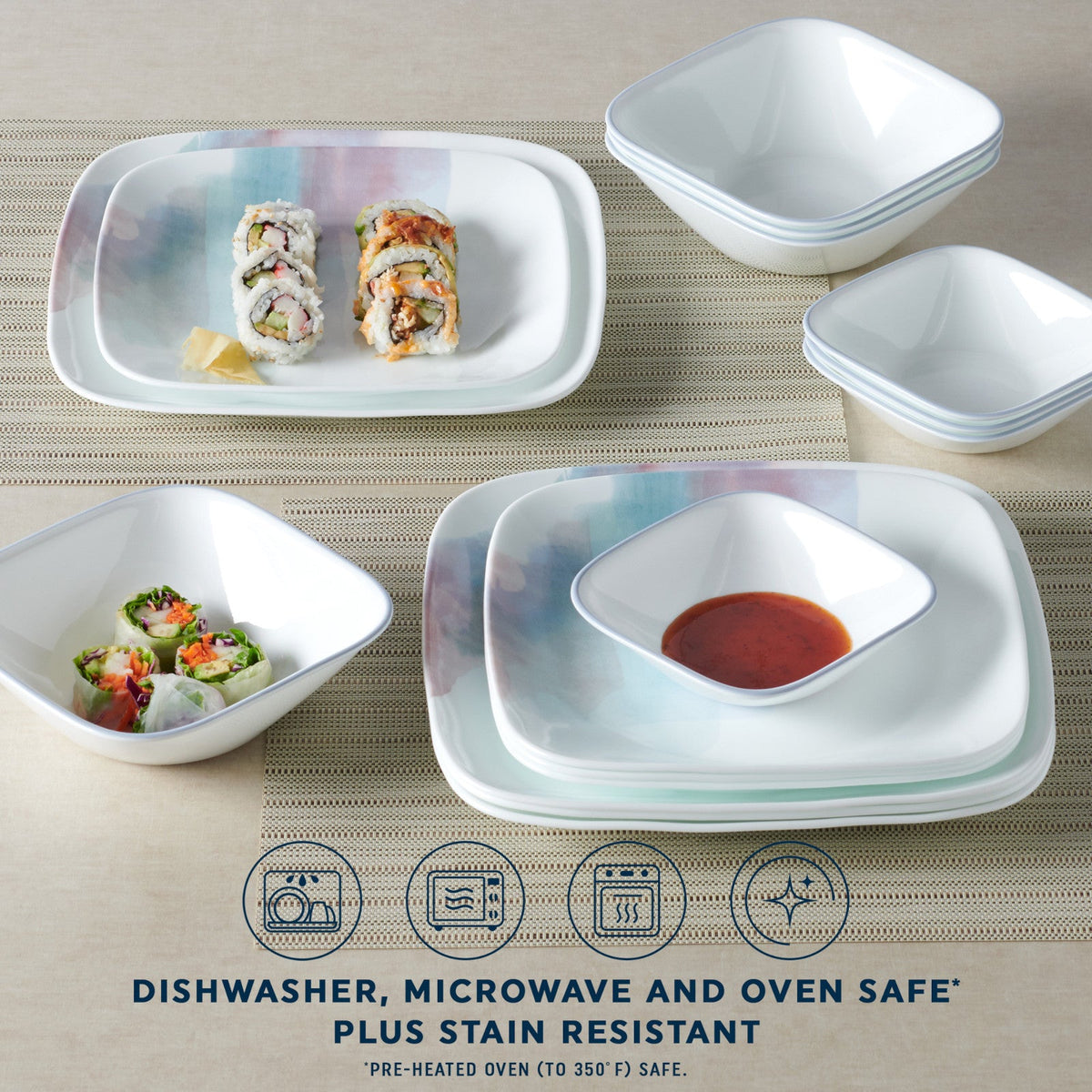 Aquarello 16-piece Dinnerware Set, Service for 4