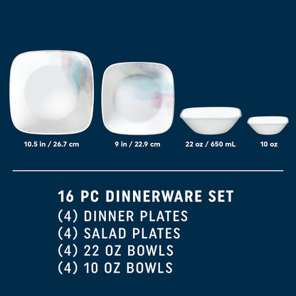 Aquarello 16-piece Dinnerware Set, Service for 4
