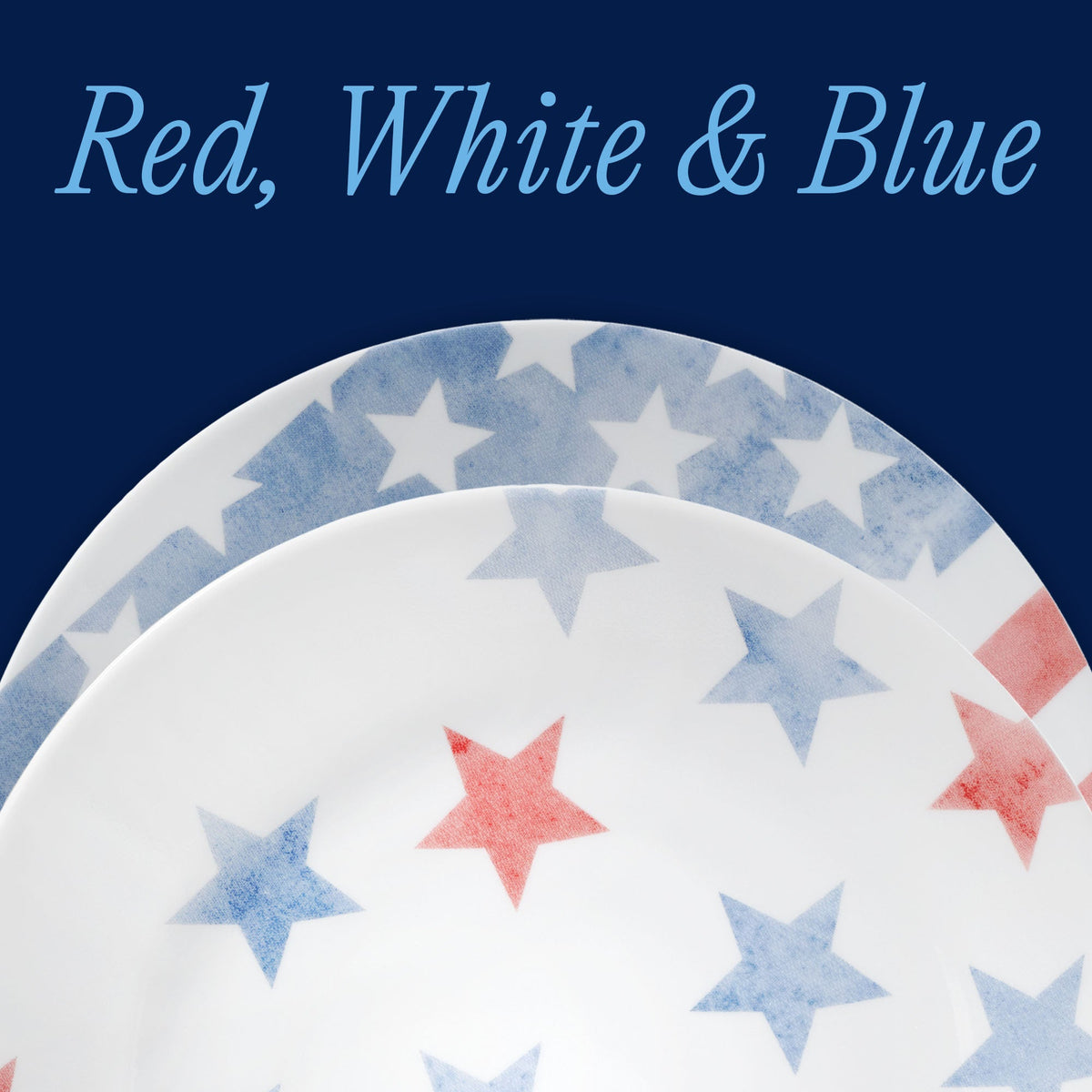 Red, White, and Blue 8.5" Lunch Plate, 6-pack