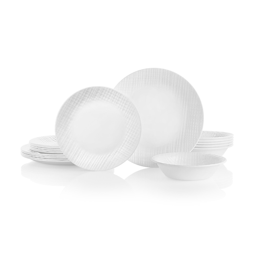 Linen Weave 18-piece Dinnerware Set, Service for 6